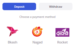 Deposit and withdraw